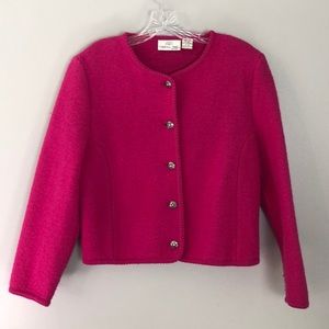 Wool Cardigan Vintage Hot Pink 10 Carroll Reed